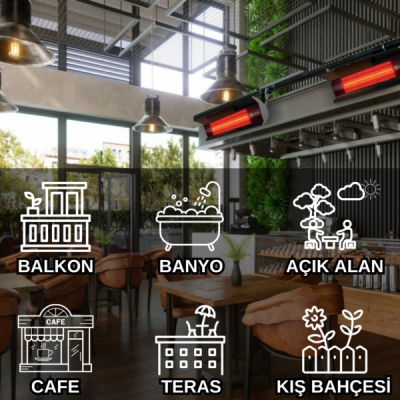 SUNSTAR DIŞ MEKAN HALOJEN ELEKTİRİKLİ SOBA İNFRARED ISITICI 4000W - 4