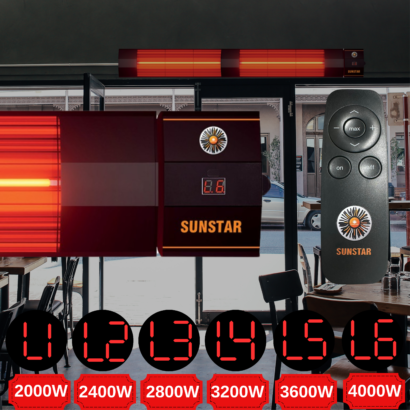 SUNSTAR DIŞ MEKAN HALOJEN ELEKTİRİKLİ SOBA İNFRARED ISITICI 4000W KUMANDALI - 4