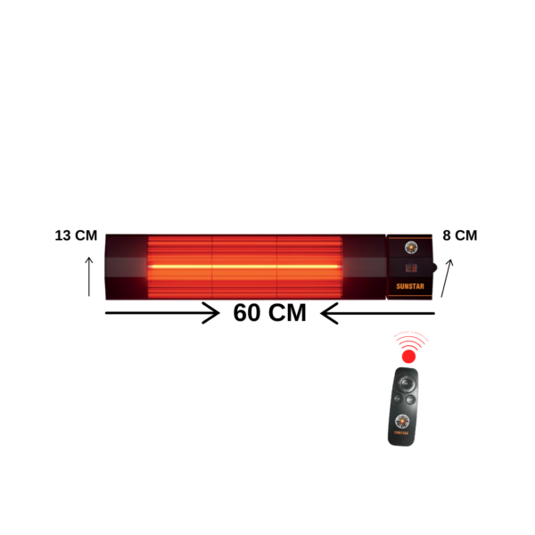 SUNSTAR DIŞ MEKAN HALOJEN SOBA İNFRARED ISITICI KUMANDALI 2000W - 2
