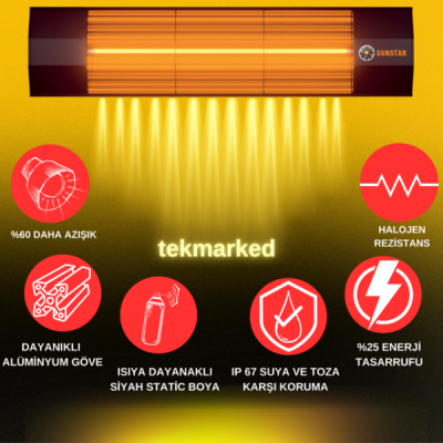 SUNSTAR HALOJEN ELEKTİRİKLİ SOBA İNFRARED ISITICI 3600W - 3