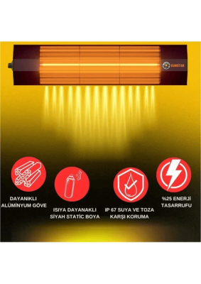 SUNSTAR HALOJEN SOBA İNFRARED ISITICI 1800W TERMOSTATLI - 3